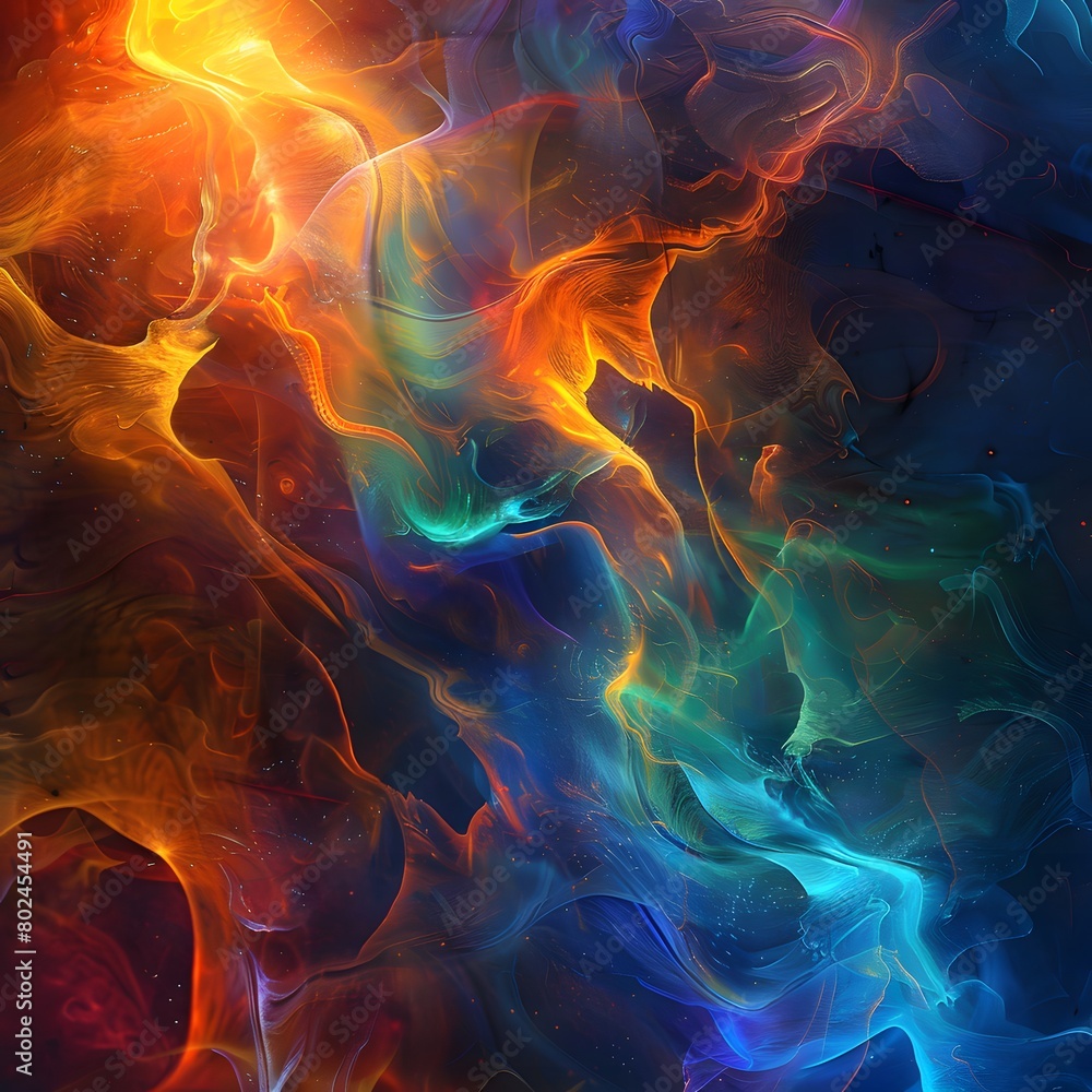 Poster abstract image with luminescent effect