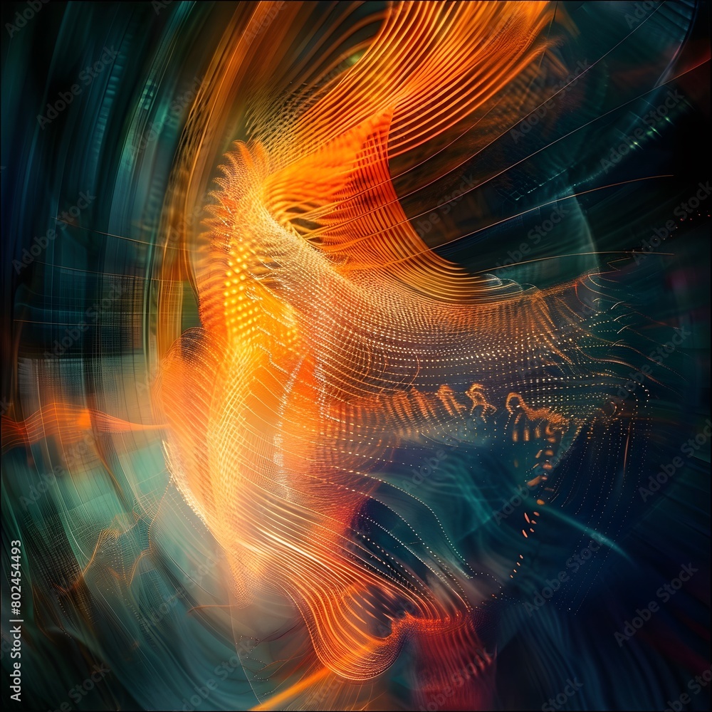 Poster abstract image with luminescent effect