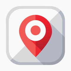 Fototapeta premium Red marker with a white pin on it vector