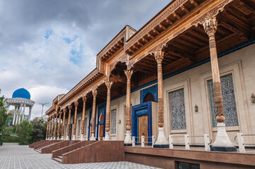 Museum of Victims of Political Repression and the Patriots Memorial in a park in Tashkent in...