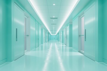 Obraz premium Empty modern hospital corridor