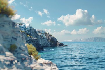 Beautiful view of Santorini island, fantastic landscape