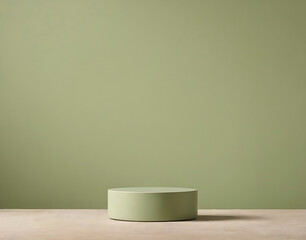 Demonstration podium - olive stand on an olive background.