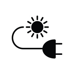 sun energy icon vector eco electricity sign