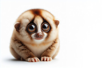 Obraz premium Slow loris on white background