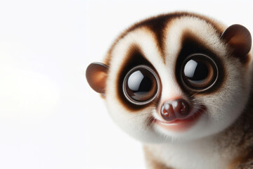Slow loris on white background