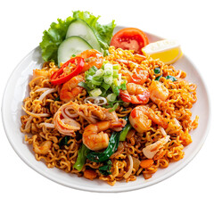 Mie Goreng, transparent background, isolated image, generative AI