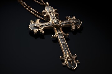 Fototapeta premium Ornate Cross Pendant on Chain