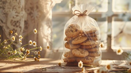 Decadent Delights: A Bag of Cookies Adorning the Table