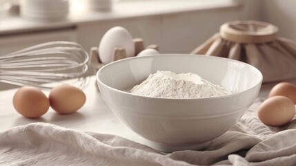 Whisking Magic: Flour, Eggs, and Whisk
