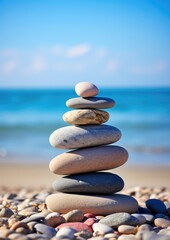 Balanced Stones on Beach
