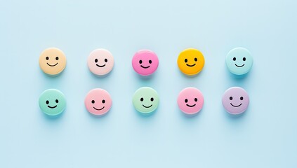Cheerful Emoji Delight: Smiley Faces Bring Playful Charm to Background