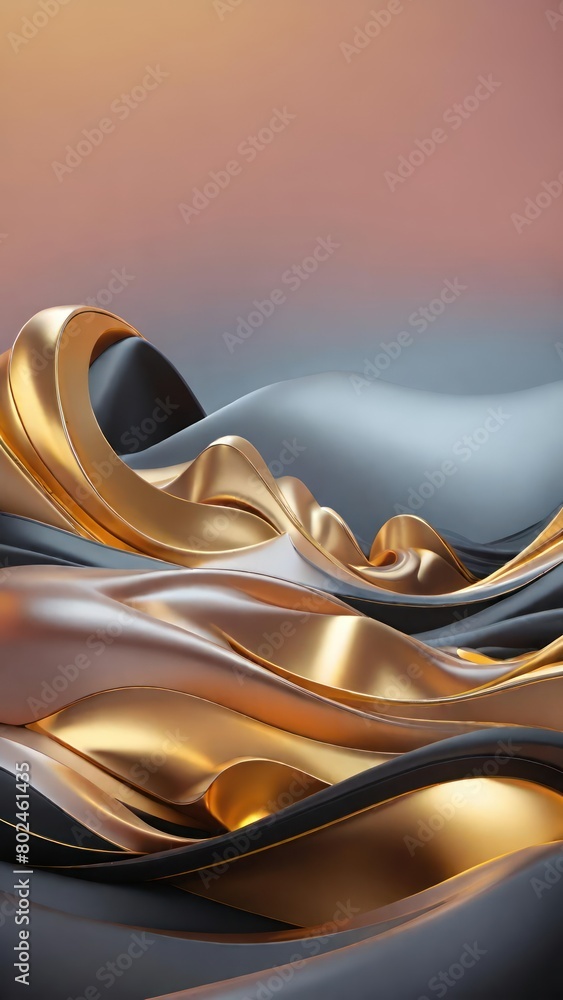 Aufkleber Pastel color soft and smooth wavy lines abstract background.