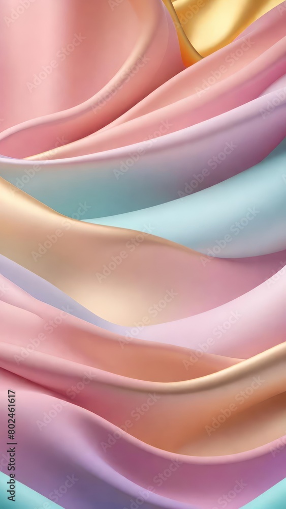 Poster pastel color soft and smooth wavy lines abstract background.