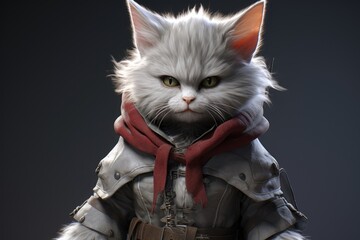Fierce Feline Warrior in Tactical Gear