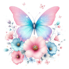 Gilter Fairy Flower Butterfly Clipart