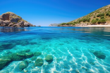 Serene Turquoise Cove with Rocky Cliffs