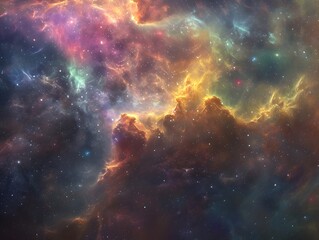 Fototapeta premium Dynamic Nebula Evolution Vibrant and Colorful Cosmic Display