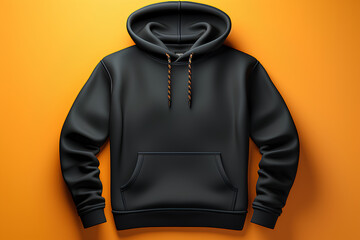 Black hoodie mockup, 3d render