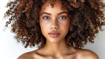 Fototapeta premium Close-Up of a Woman With Freckles