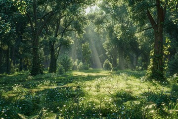 Sunlit Forest Glade