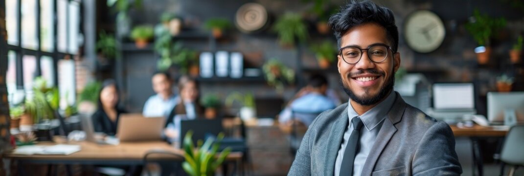 Man in Suit and Tie Working in Office