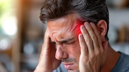 Fototapeta premium Frustrated Man Holding Head