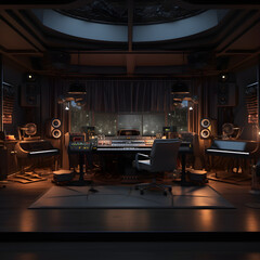 futuristic recording studio