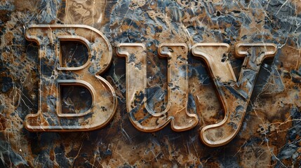 Brown Marble Buy concept creative art poster.