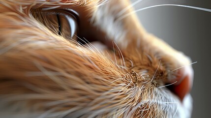 Close up portrait of cute cat. Detailed image of a cat's face in profile. Fluffy pet is staring at something. Illustration for cover, card, postcard, interior design, decor or print.