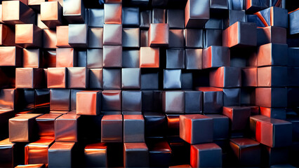 Glowing Cubes Abstract Art. background, texture