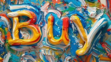 Colorful Marble Buy concept creative art poster.