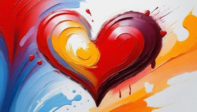 Oil painting A heart icon representing love or aff (10)