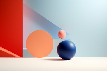 Geometric Harmony in Red and Blue