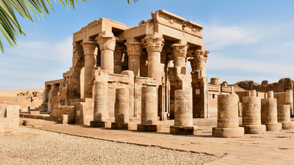 A view of the Temple at Kom Ombo, Aswan Governorate, Egypt.