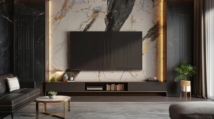 living room interior with tv