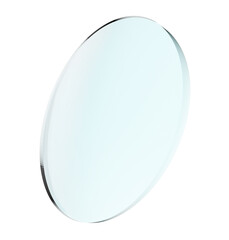 round glass lens on white background 3D illustration