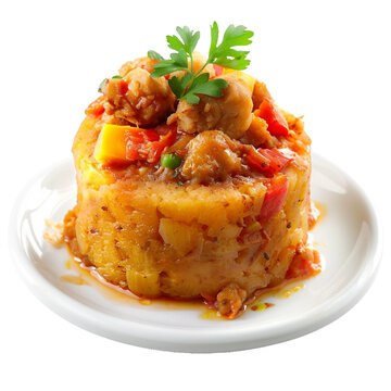 Mofongo, transparent background, isolated image, generative AI