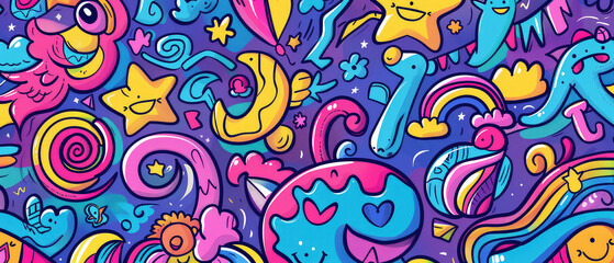 Whimsical Cartoon Doodle Artwork