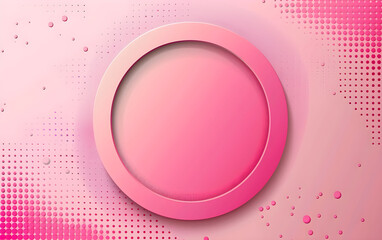 Pink circle on gradient background. Top view of a round podium for product showcase.