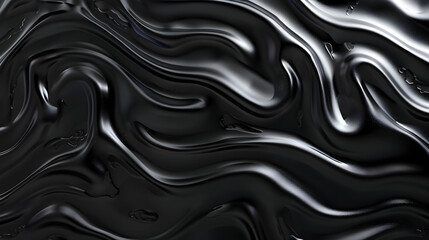 Abstract black and white background with wavy lines. Three dimensional texture.
