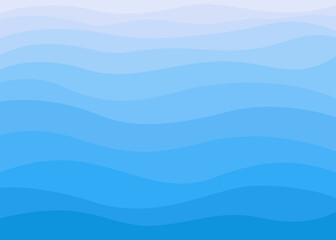 Blue water wave pattern. Sea, river, ocean, swimming pool, wavy line background Vector illustration