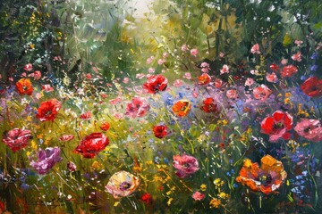 Monet's Impressionistic Flower Paintings - Beautiful Meadow Landscapes in Oil