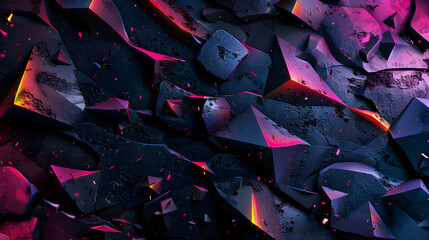 Black and pink stones abstract background. Modern futuristic three dimensional texture.