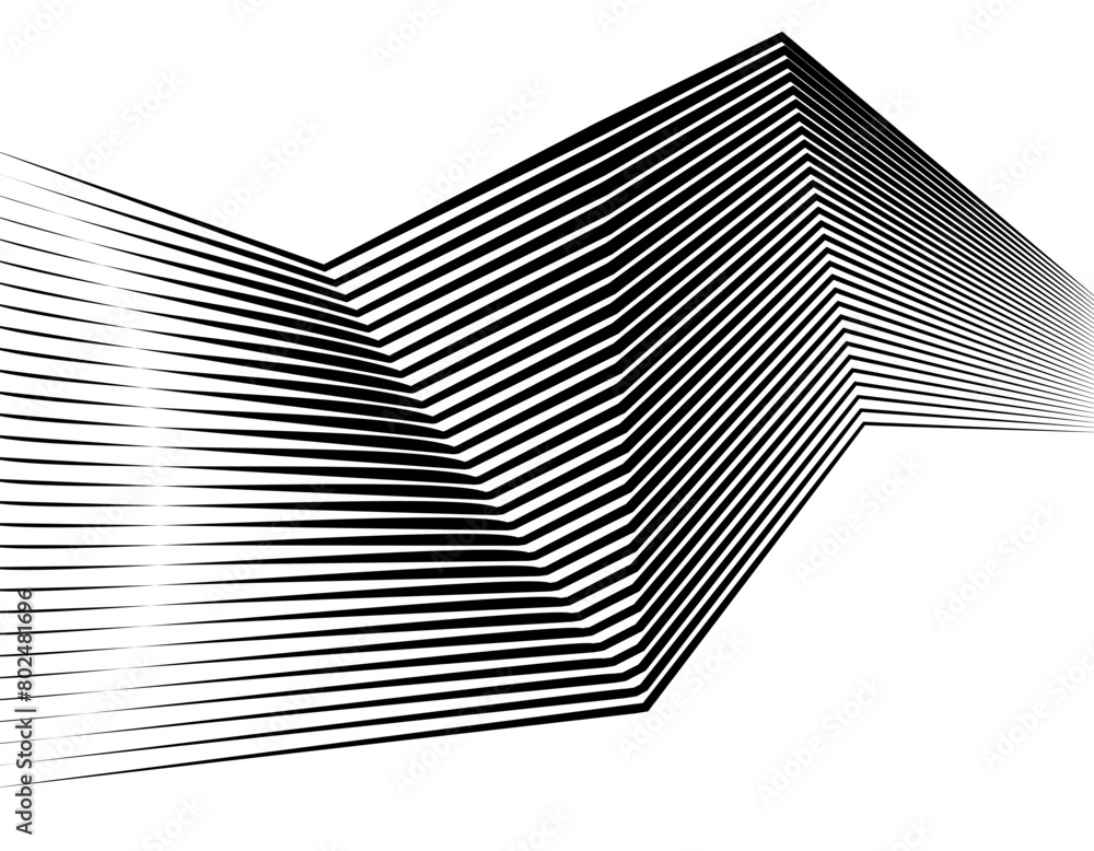 Poster white black color. linear background. design elements. poligonal lines. protective layer for banknot