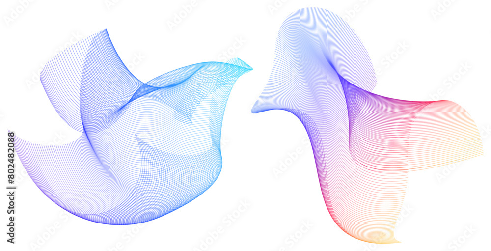 Poster design elements. wave of many lines. abstract vertical wavy stripes on white background isolated. cr
