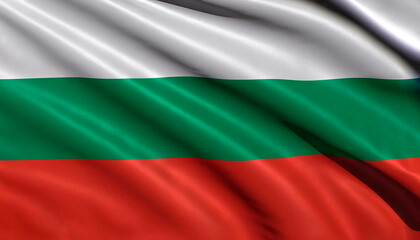Obraz premium flag Bulgaria with juicy colors with pleats with visible satin texture
