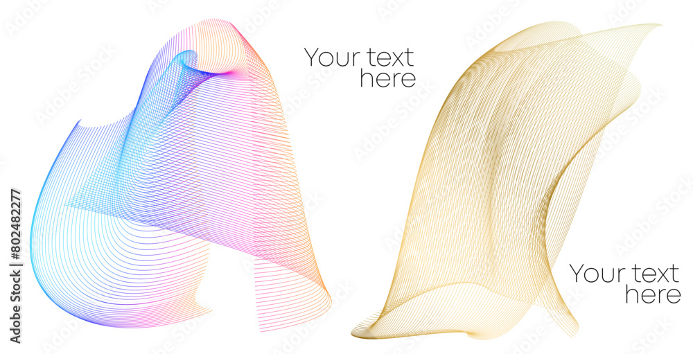 Poster design elements. wave of many lines. abstract vertical wavy stripes on white background isolated. cr