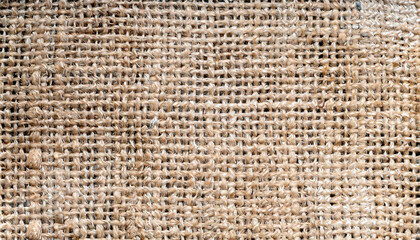 macro photo of old burlap with canvas texture
