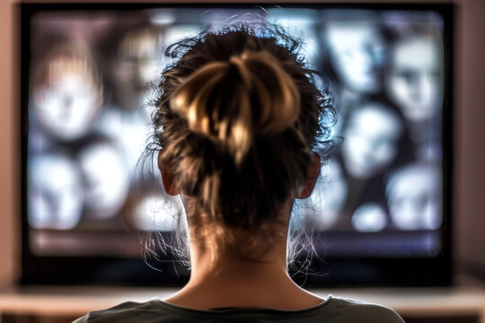 A woman&lsquo;s silhouette against a screen, facing anonymous digital personas, encapsulates the unseen tension of cyberbullying
